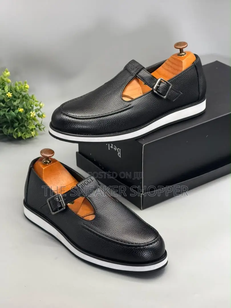 Buckle Strap Executive Shoe - White Sole