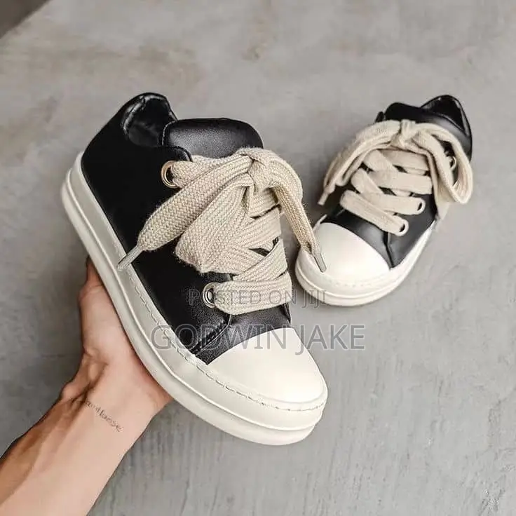 Affordable Rick Owens - Black White Low-Top Sneakers