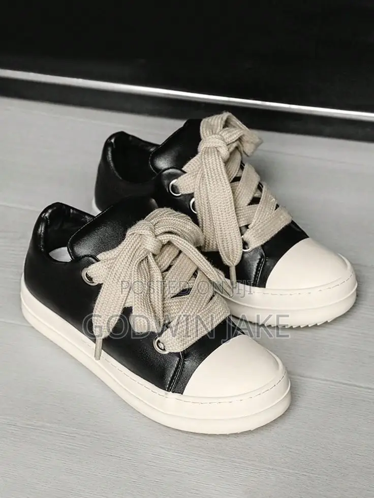 Affordable Rick Owens - Black White Low-Top Sneakers