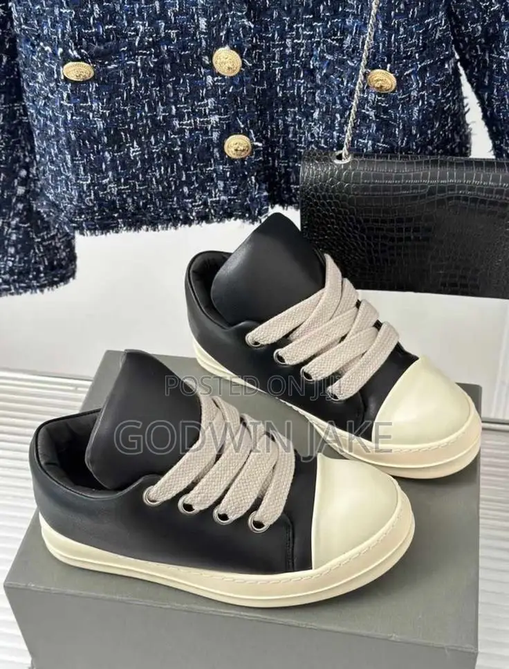 Affordable Rick Owens - Black White Low-Top Sneakers