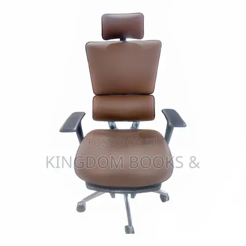 Executive Ergonomic Swivel Office Chair With Footrest - Full Leather
