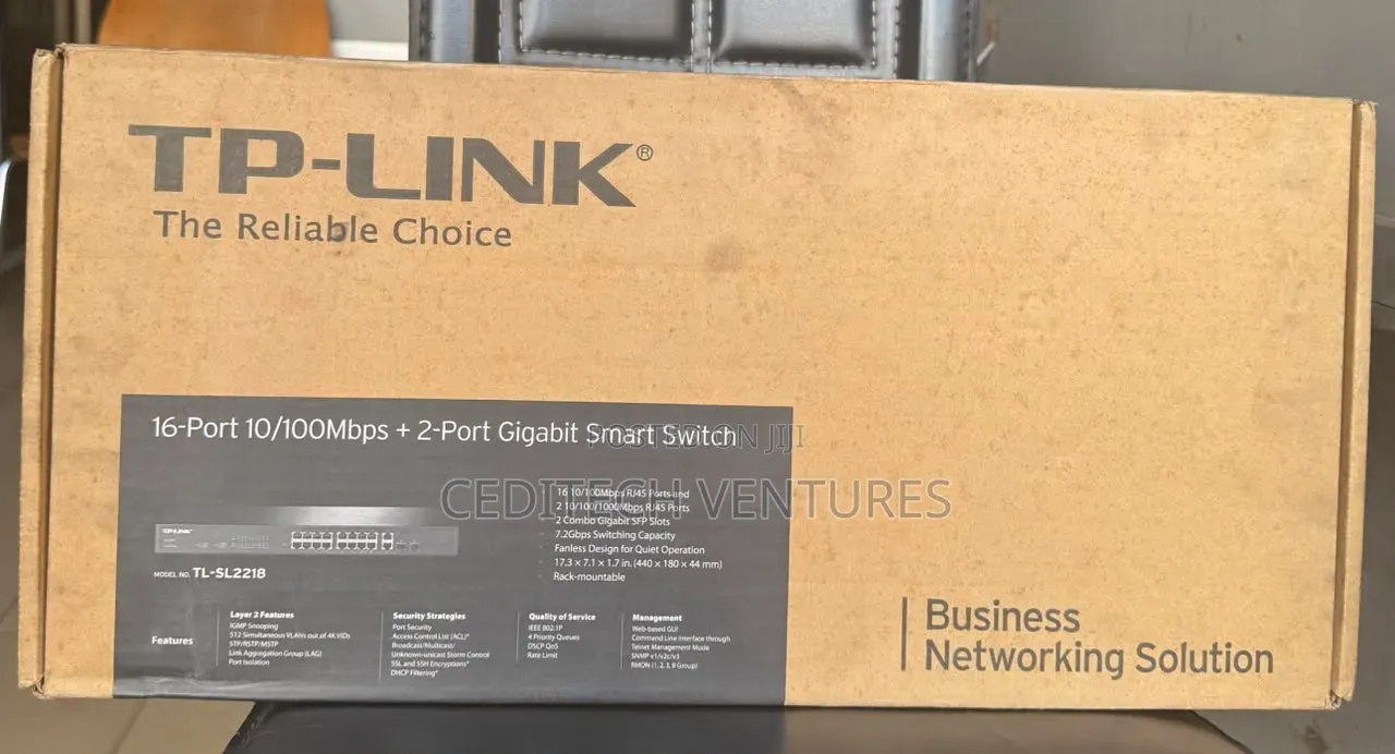 16 Port 10/100Mbps+2 Port Gigabit Smart Switch