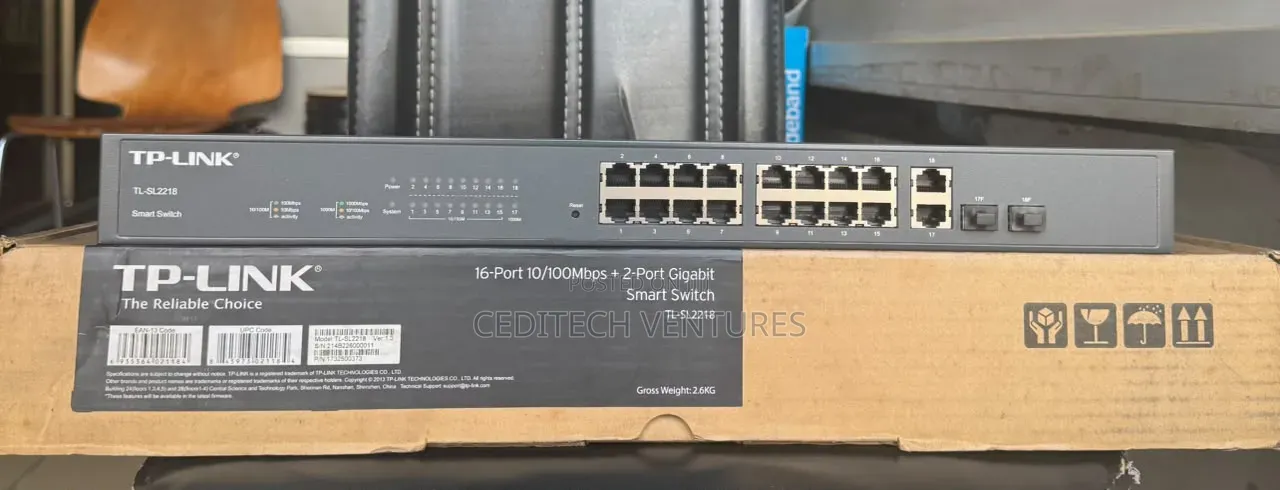 16 Port 10/100Mbps+2 Port Gigabit Smart Switch