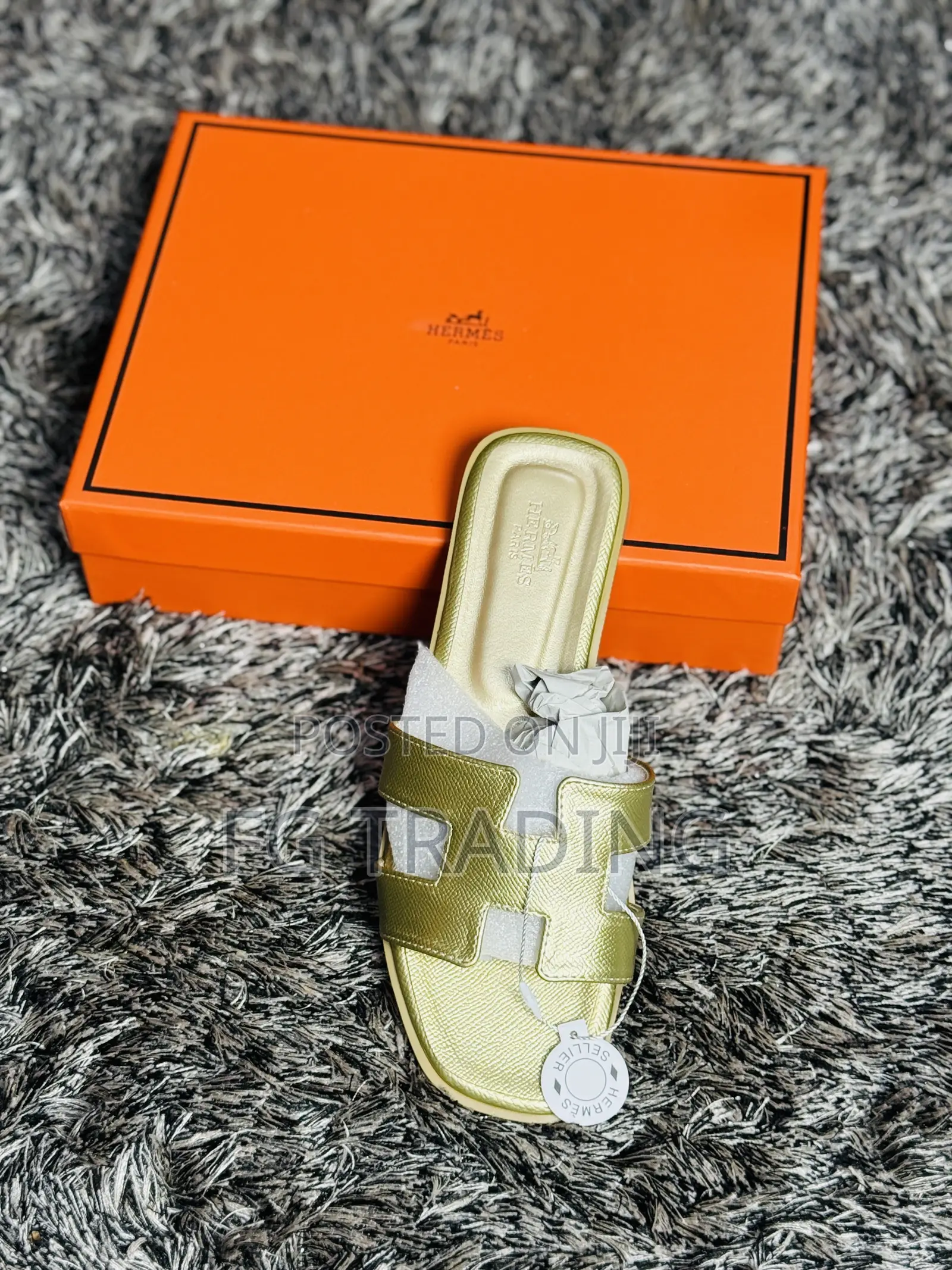 Gold Hermes _ Ladies Slippers