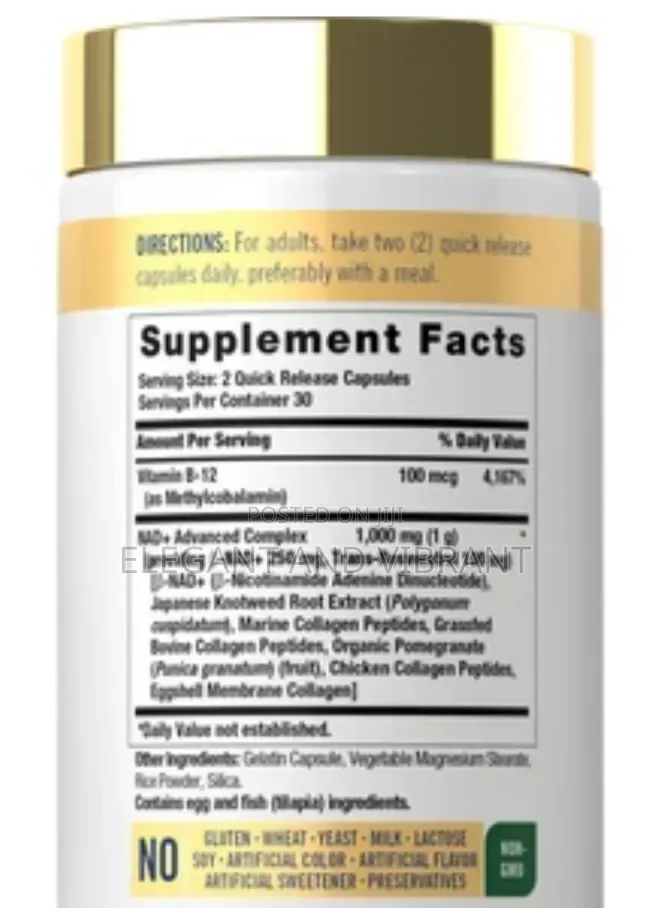 NAD+ Supplement 1000 Mg | 60 Capsules