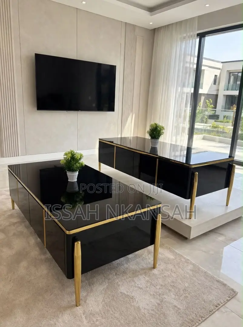 Black Gold TV Stand Set