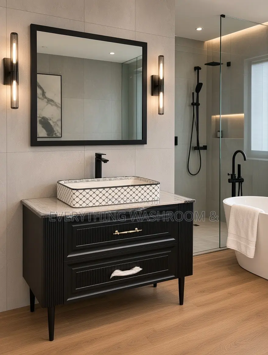 Cabinet Basin 100cm_ Standing Cabinet Basin With Mirror