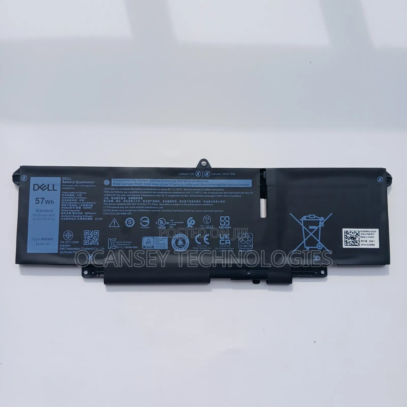 Original Dell 66DWX 86D0Y Battery for Latitude 7350, 7650, 7450, 7640,