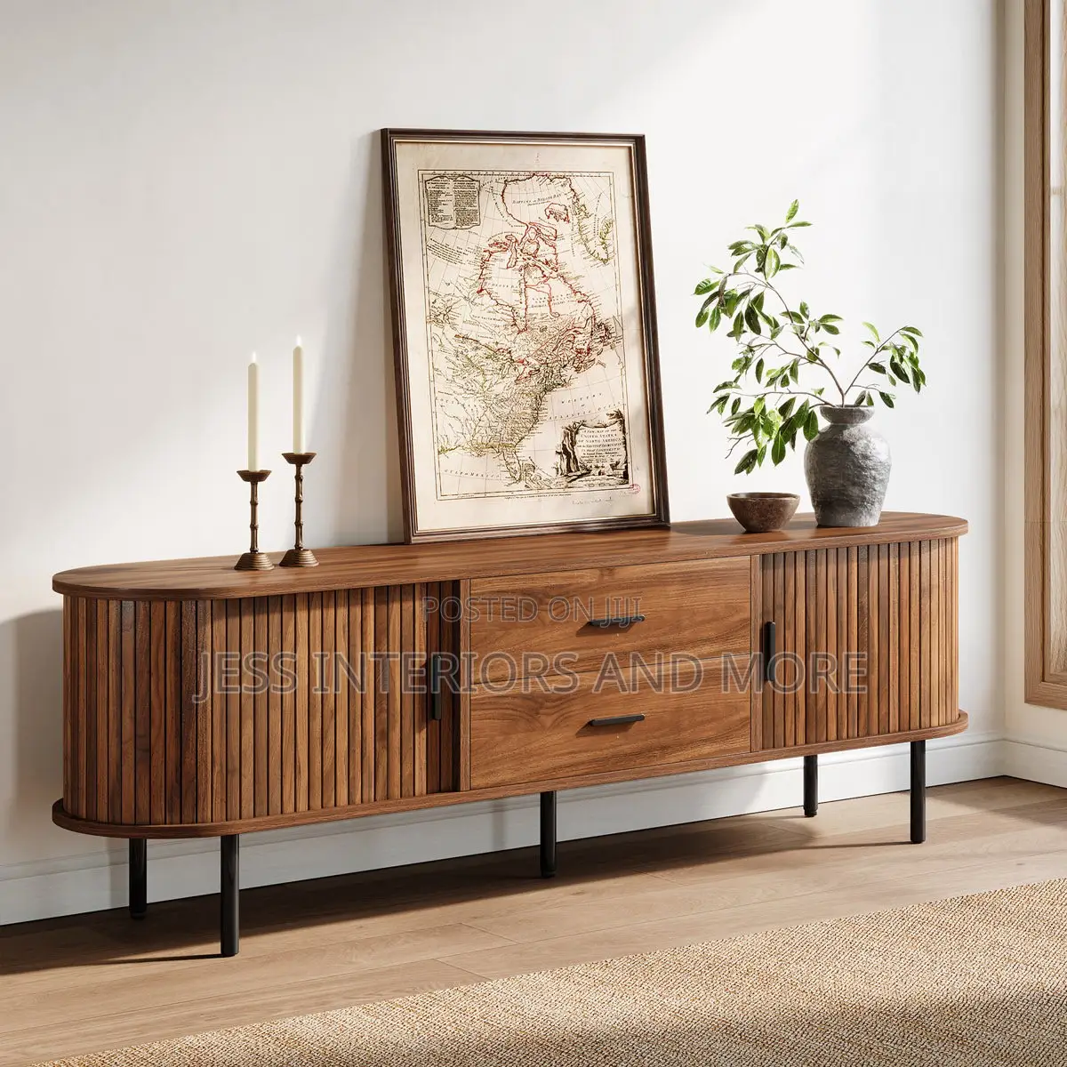 70" TV Stand, Modern Media Console