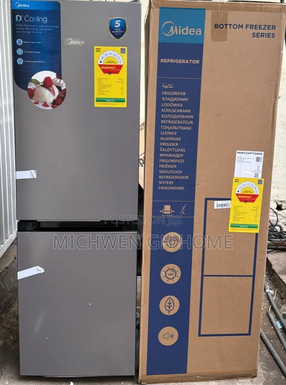 Midea Double Door Fridge 174L