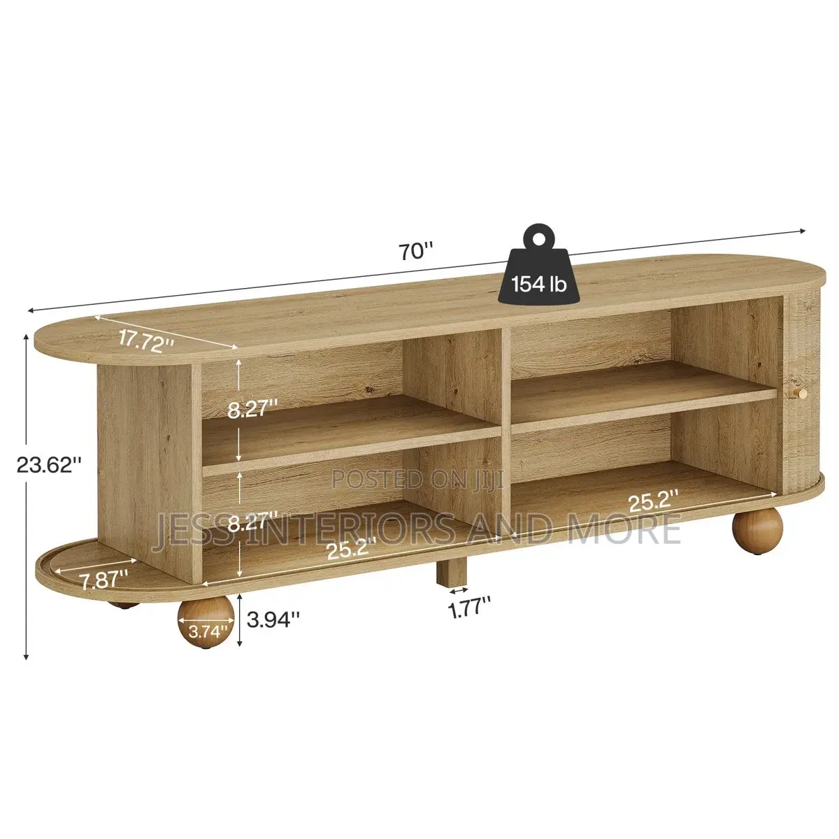 TV Stand With Sliding Door and Storage for TVs Up to 78"