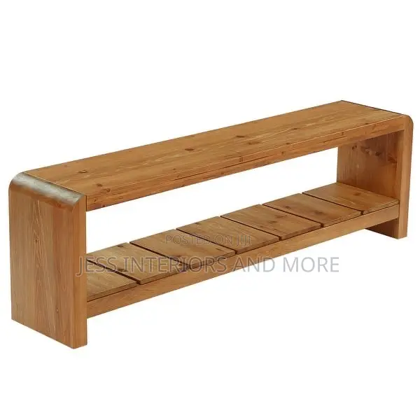 TV Stand for 65-Inch TVs - Brown (Solid Wood)