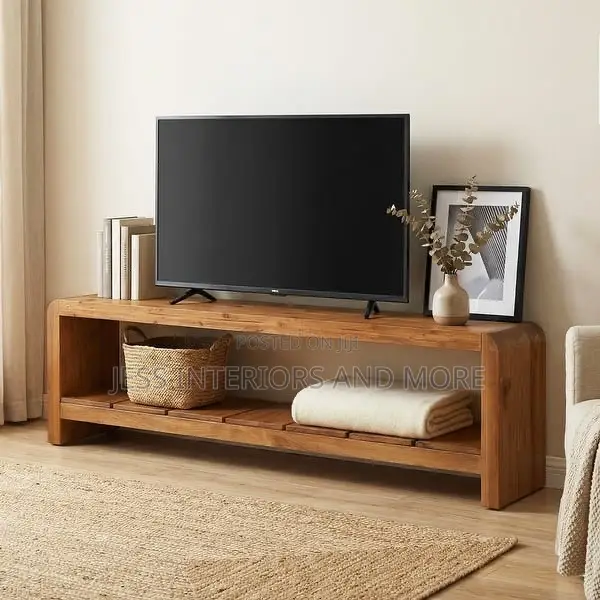 TV Stand for 65-Inch TVs - Brown (Solid Wood)