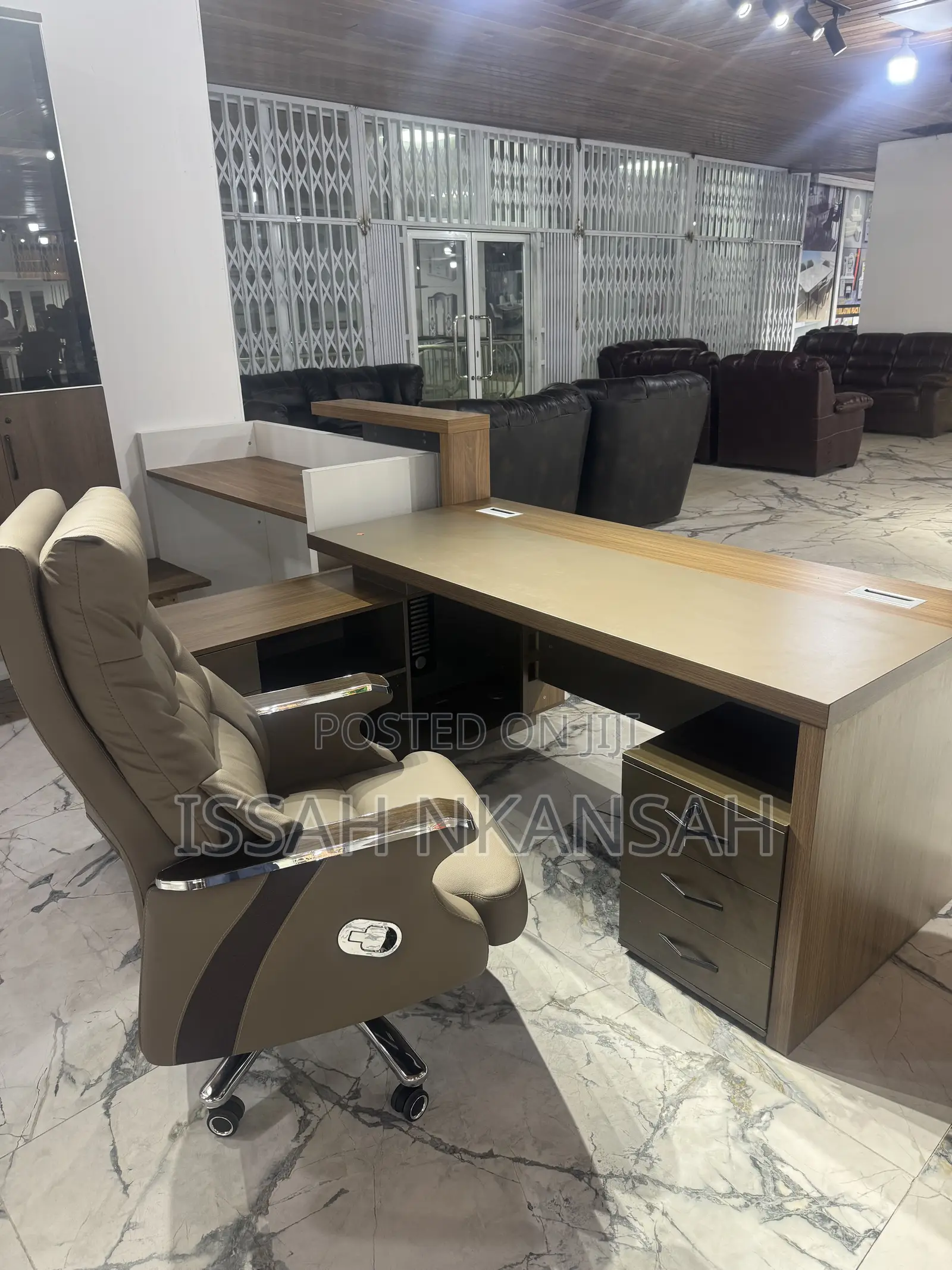 Dark Walnut Executive Desk + Chair