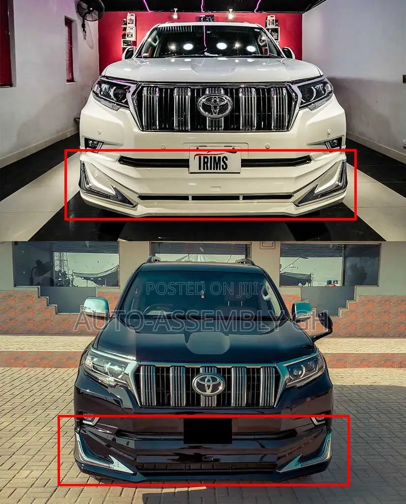 Land Cruiser Prado Front Bumper Spoiler With LED 2018,2019,2020-2023