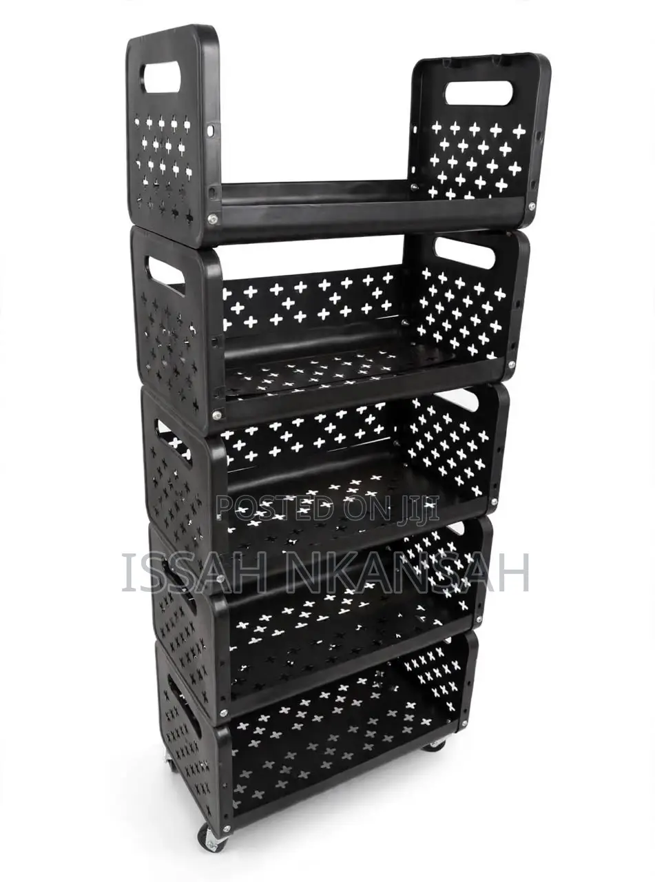 5 Tiers Foldable Stackable Rack( With Heels Plastic