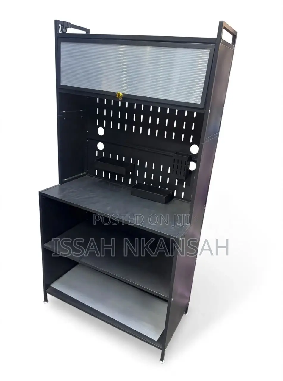 Big Black Kichen Cabinet 2 Frosted Doors