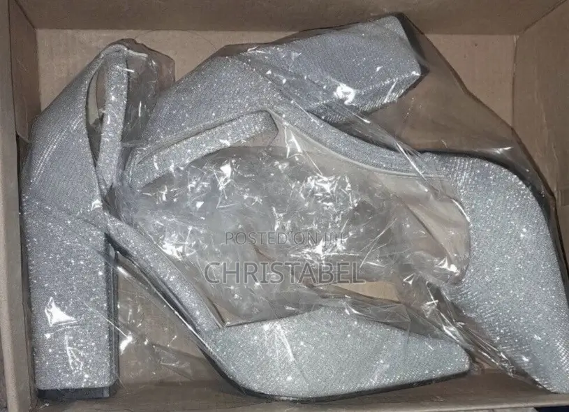 Ladies Silver Glitter Heels