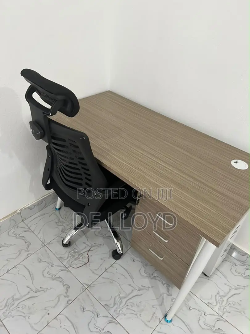 1.2 M Table With Carbinet and Office Chair