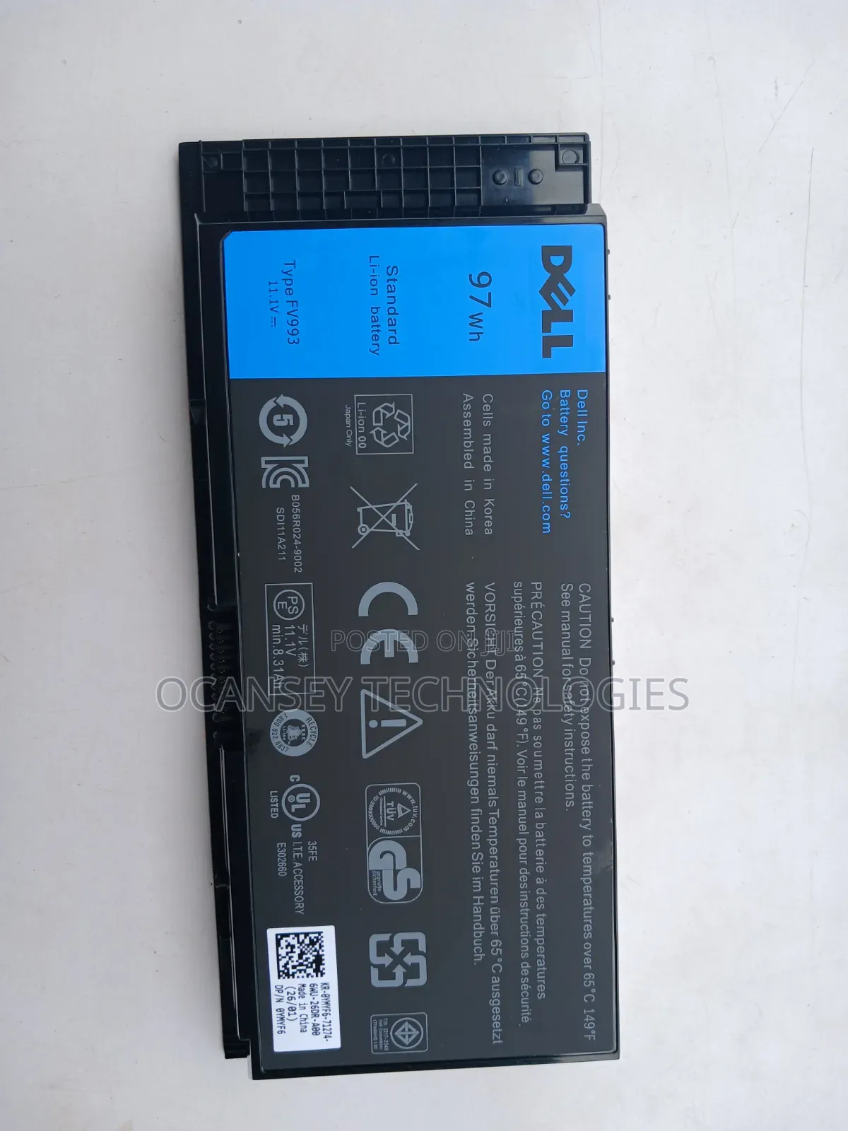 Original Dell Fv993 Battery for M4600 M4800 M6600 M6800