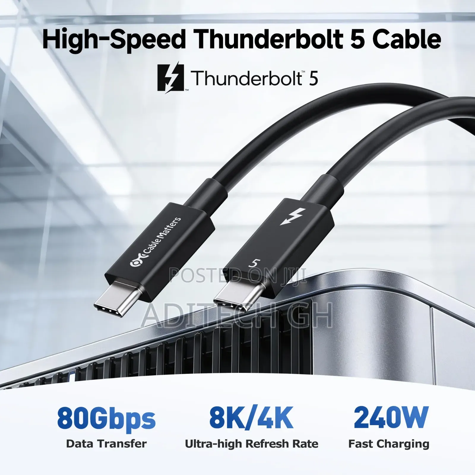 New Original ASUS Thunderbolt 5 Cable 1.5m for Data, Video, Evga