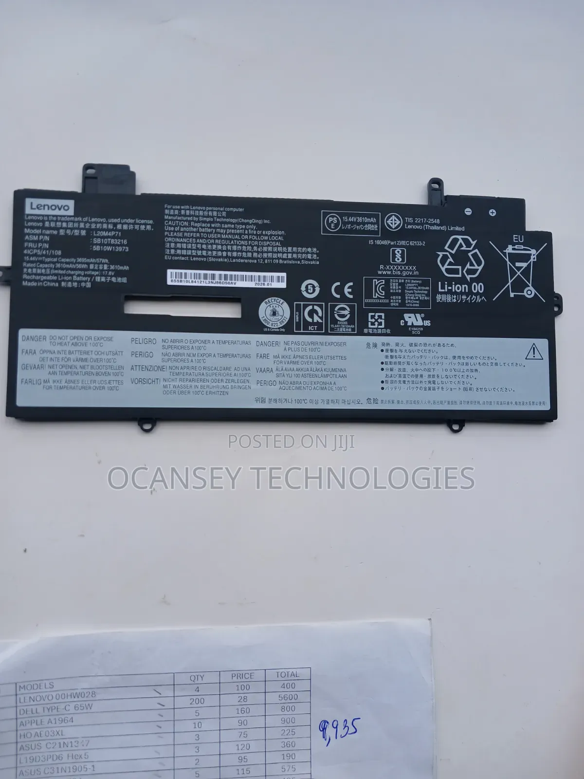Lenovo Battery L20M4P71 L20C4P71for X1 Carbon 9th 10th 11th Gen