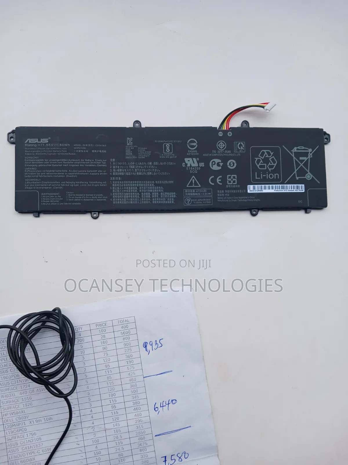 Original ASUS C31n1905 Battery for Vivobook S13 S333 S333ja. S14 S15