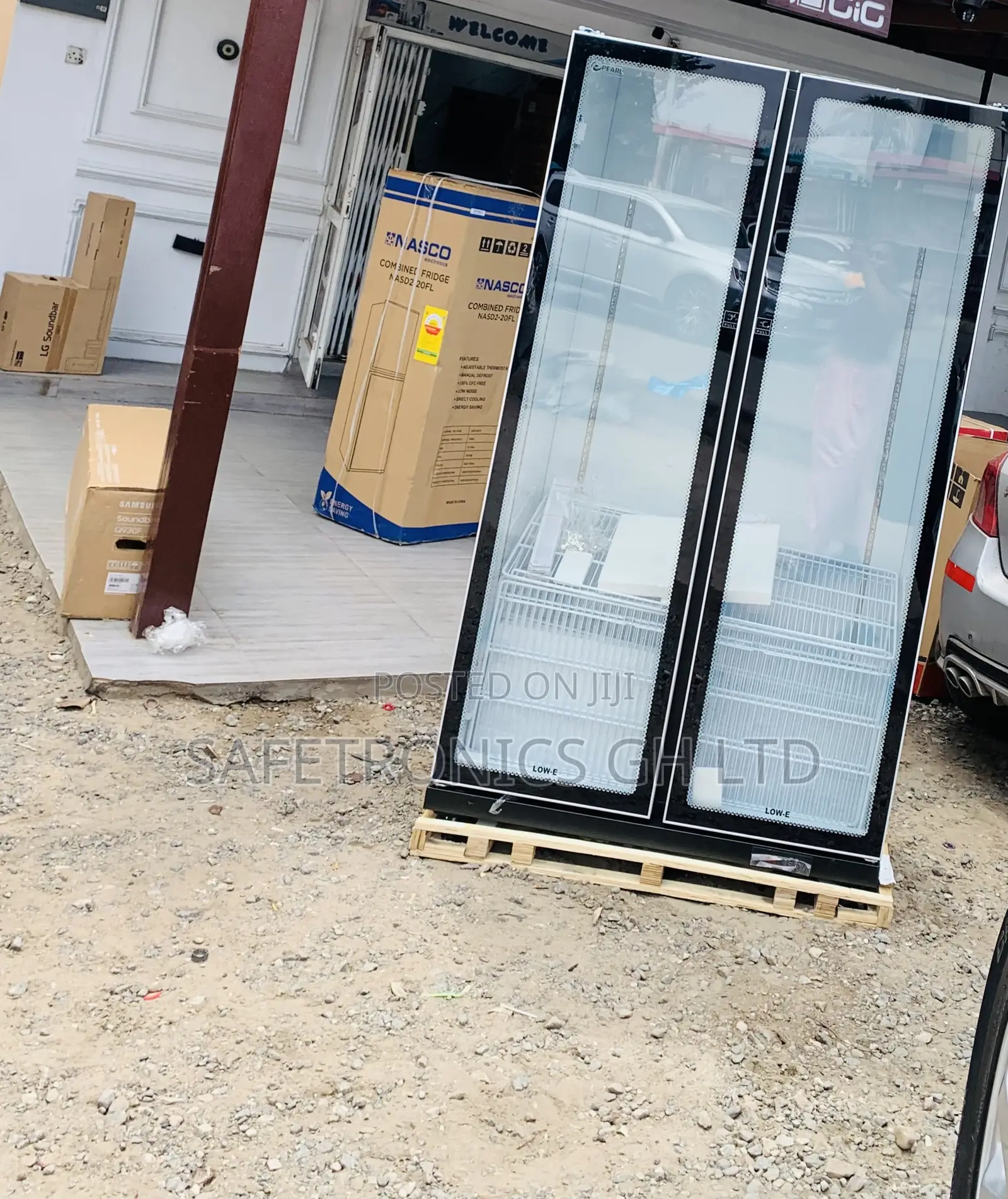 Modern Fast-Chilling Black __ 2 Doors Glass 690L Pearl Display Fridge