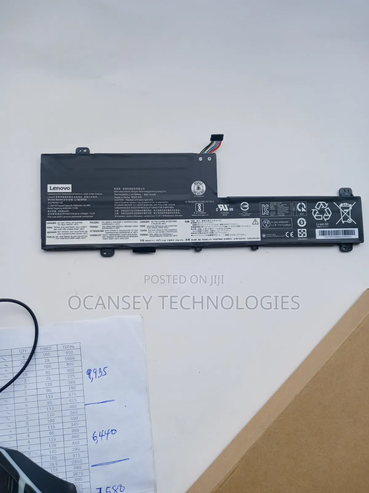 Original Lenovo Battery L19D3PD6 L19L3PD6 L19M3PD6 for Flex 5-14itl05
