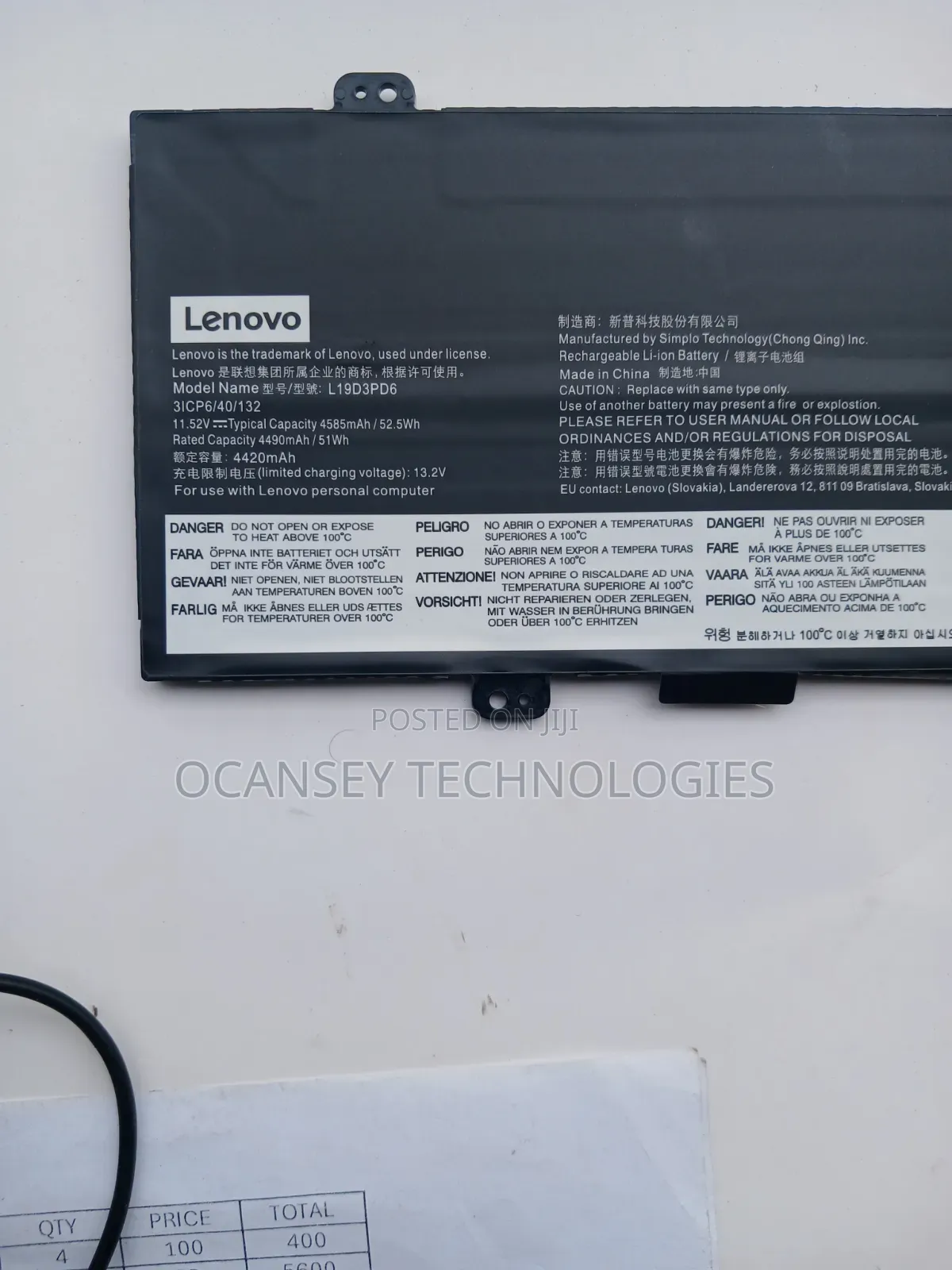 Original Lenovo Battery L19D3PD6 L19L3PD6 L19M3PD6 for Flex 5-14itl05