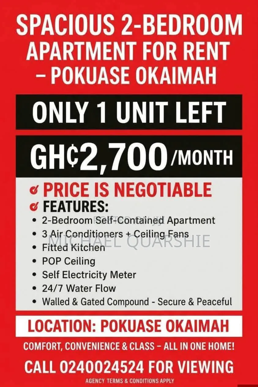 2bdrm Apartment in Dunyo Block Factory, Accra Metropolitan for rent