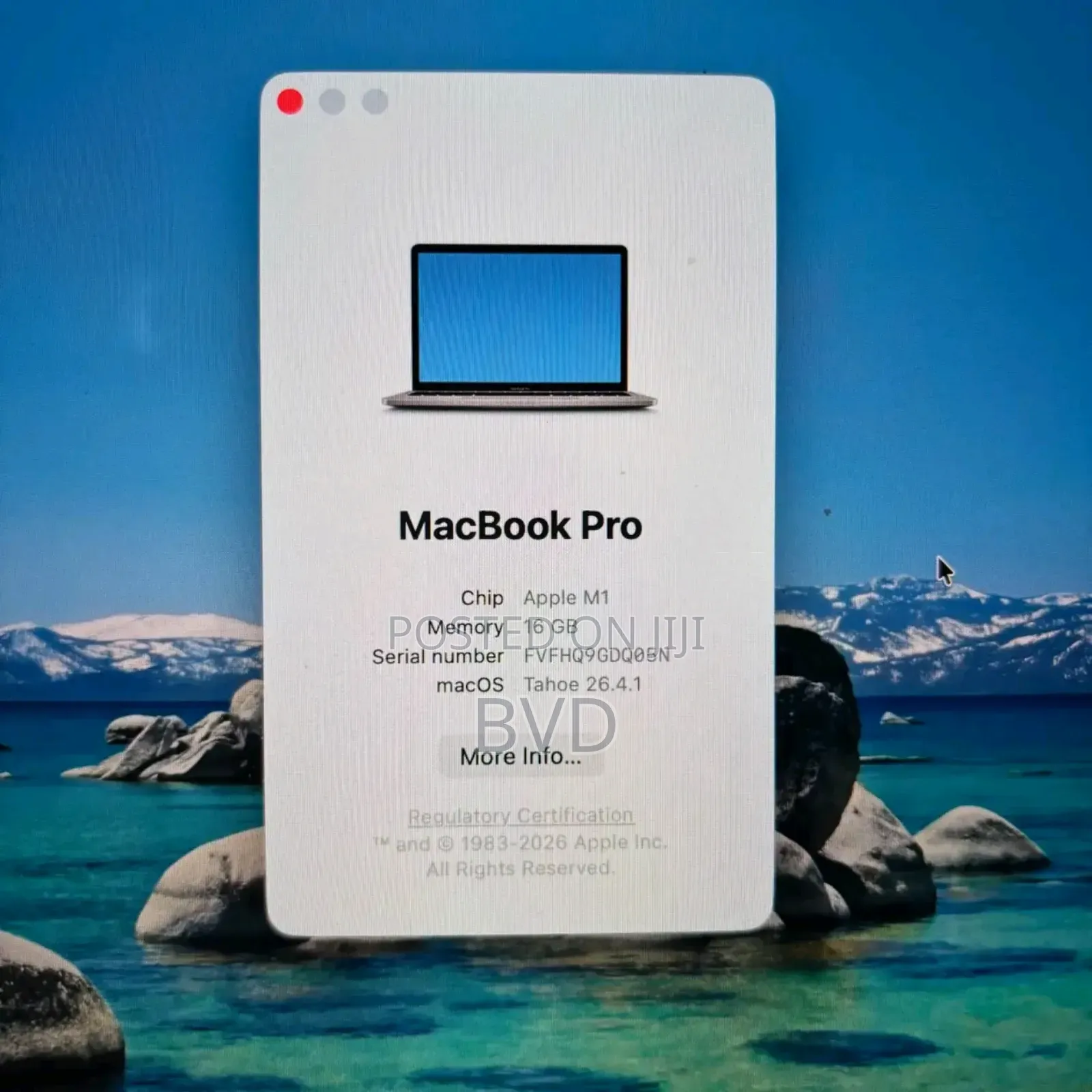 New Laptop Apple MacBook Pro 2020 M1 16GB Apple M1 SSD 512GB