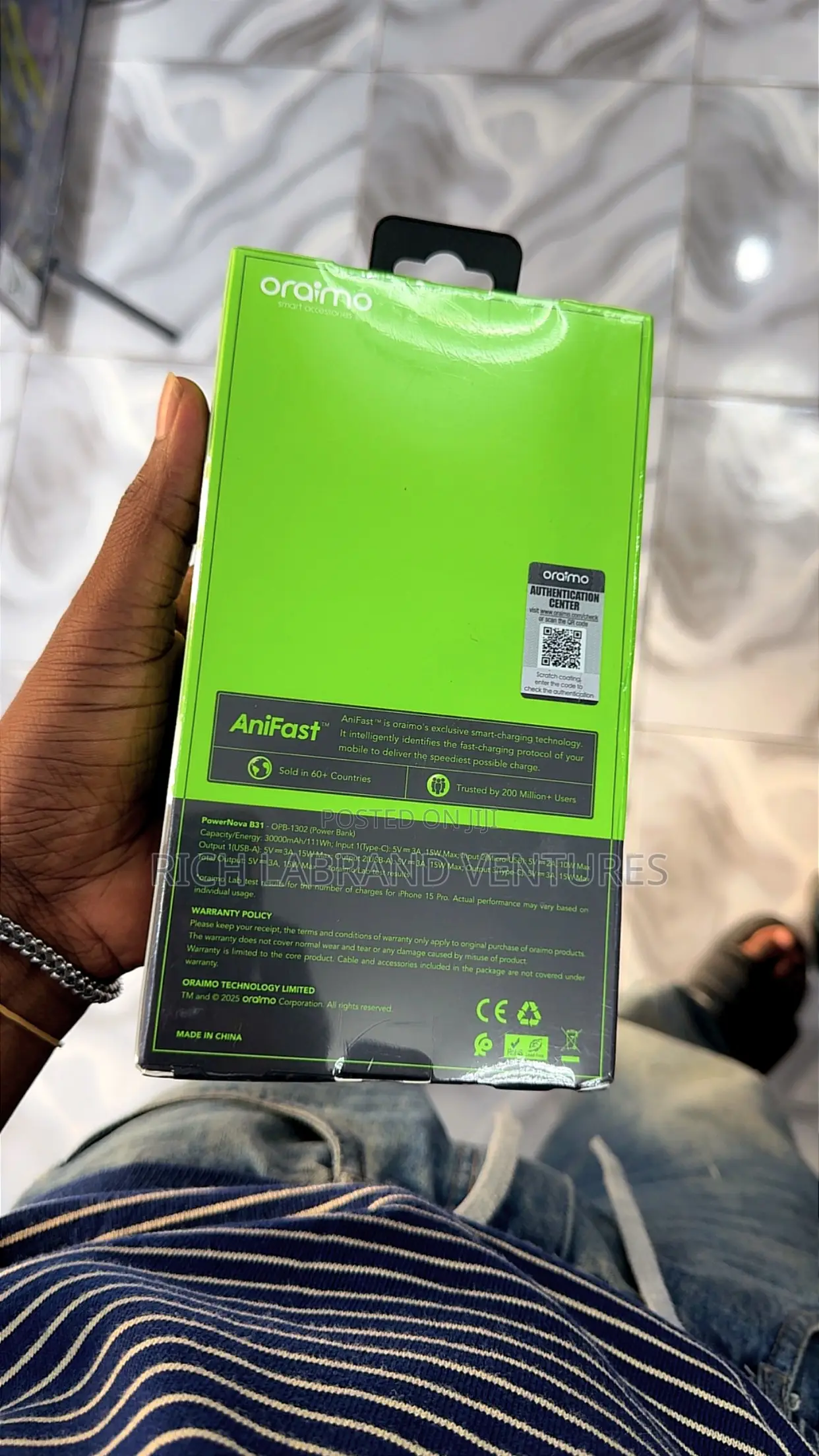 Oraimo PowerNova 30,000mAh Type C Fast Charging