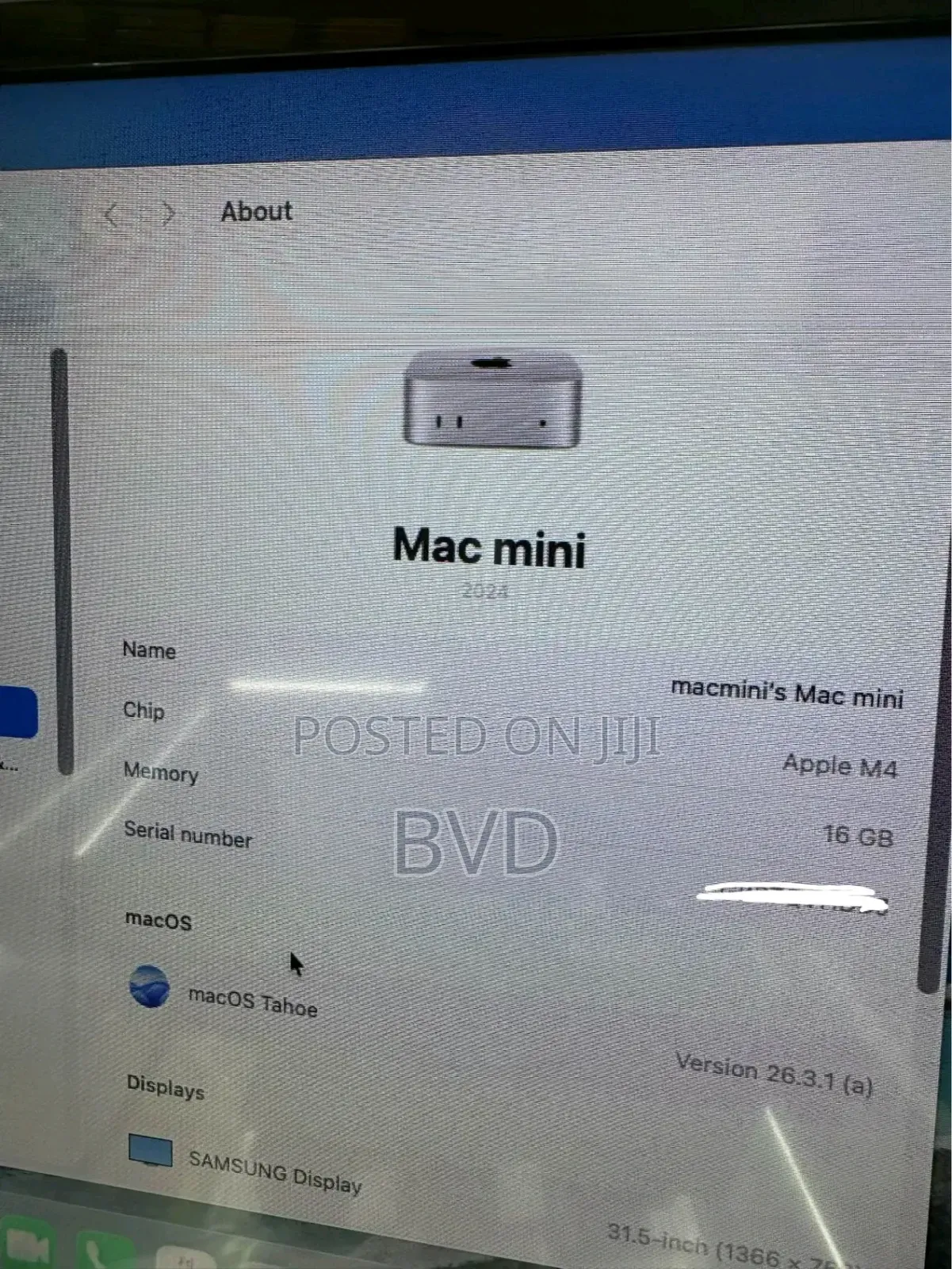 Desktop Computer Apple Mac Mini M4 16GB Apple M4 SSD 256GB