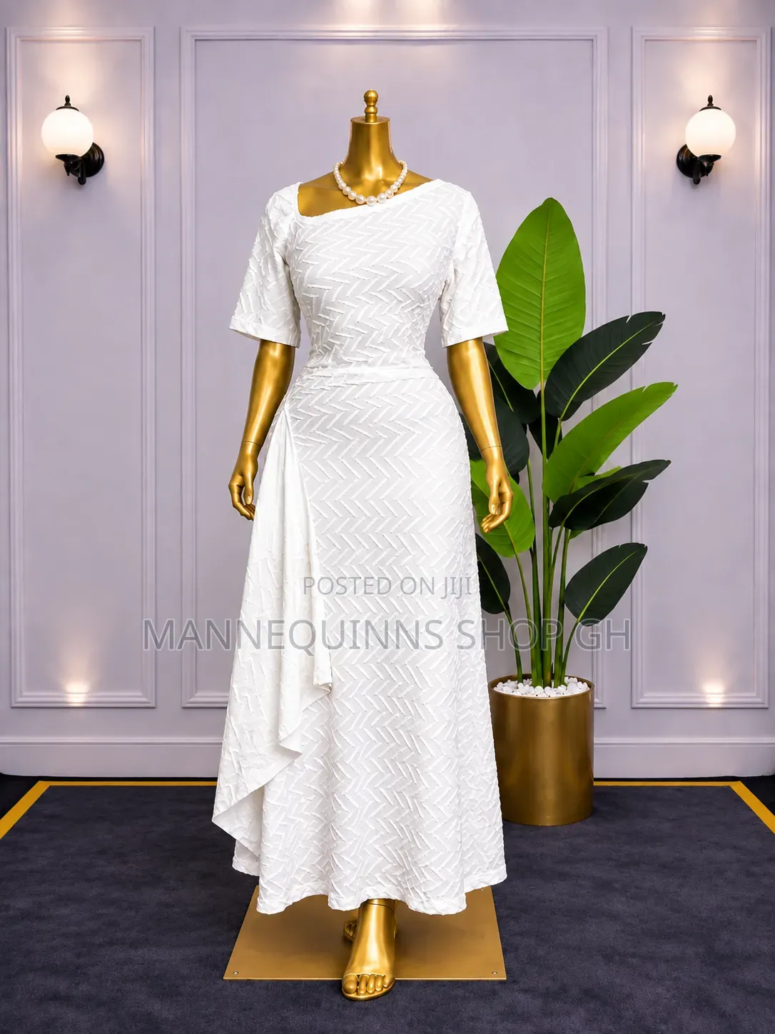 White Quality Classy Dress Available