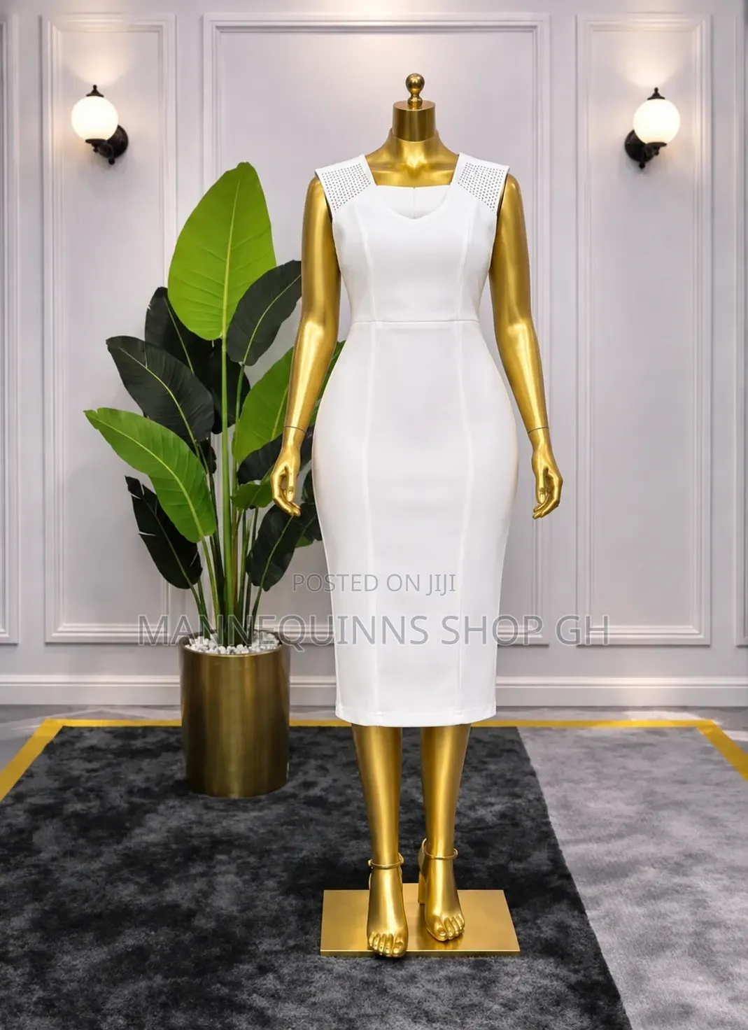 White Quality Classy Dress Available