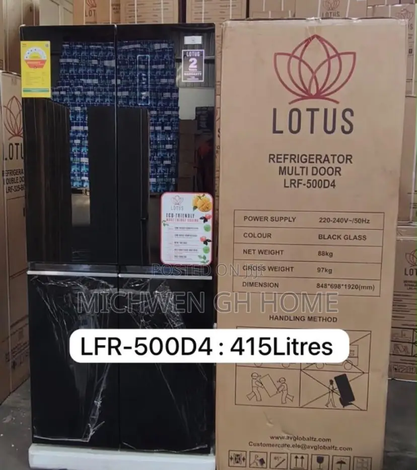 Lotus Fridge(4doors) With Mirror Design LRF-500D4 415L~4STARS