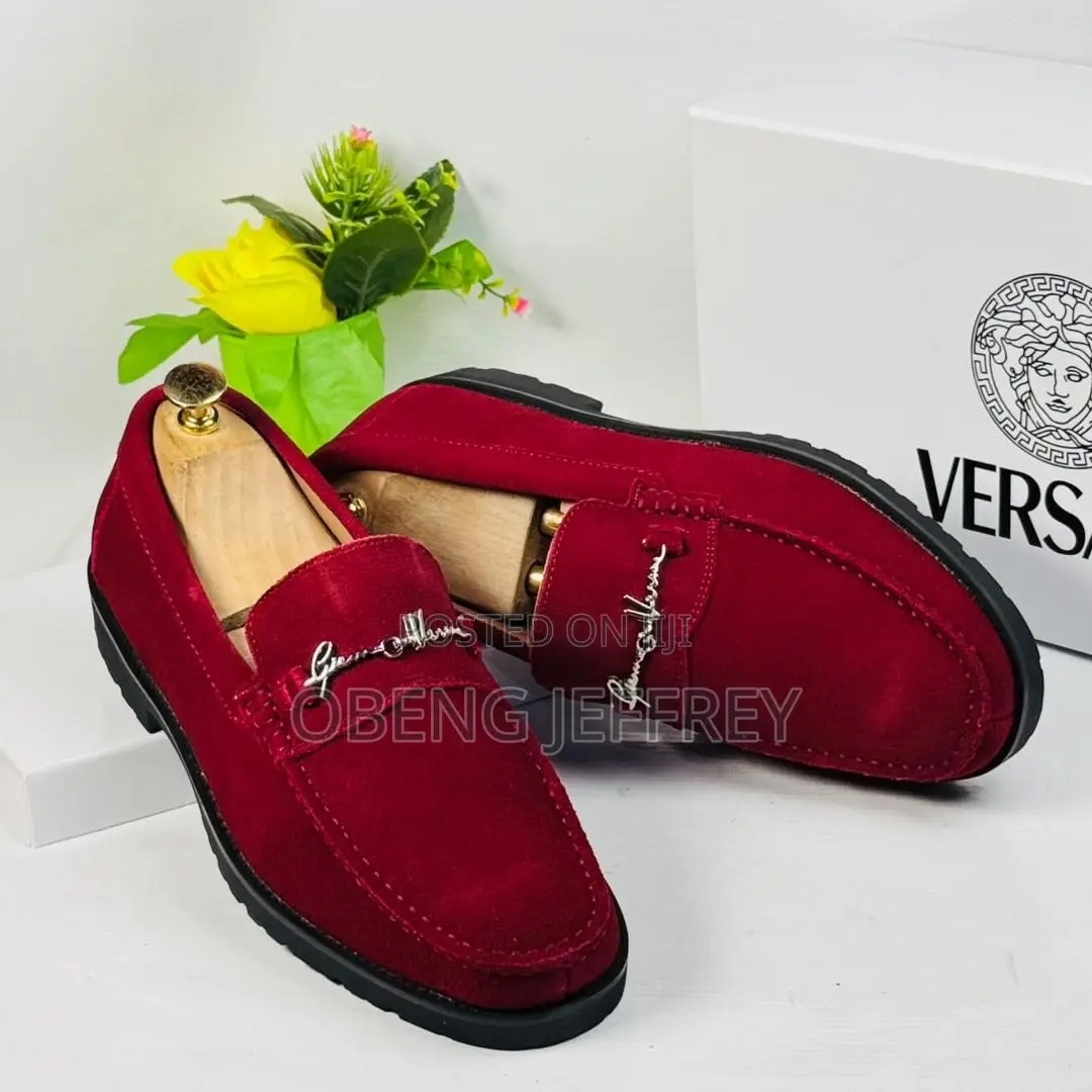 Original Versace Suede Vibrant Red Men’s Loafer