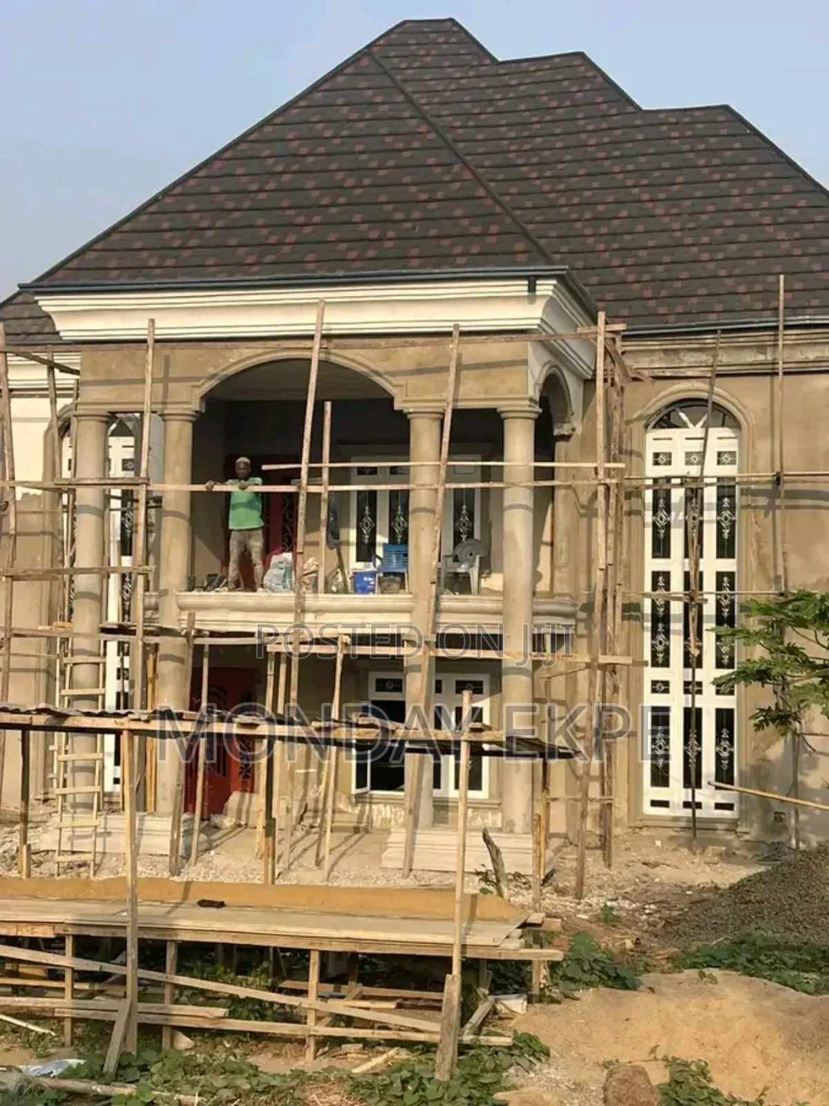 Black Bond Euro Tiles and Rain Gutter