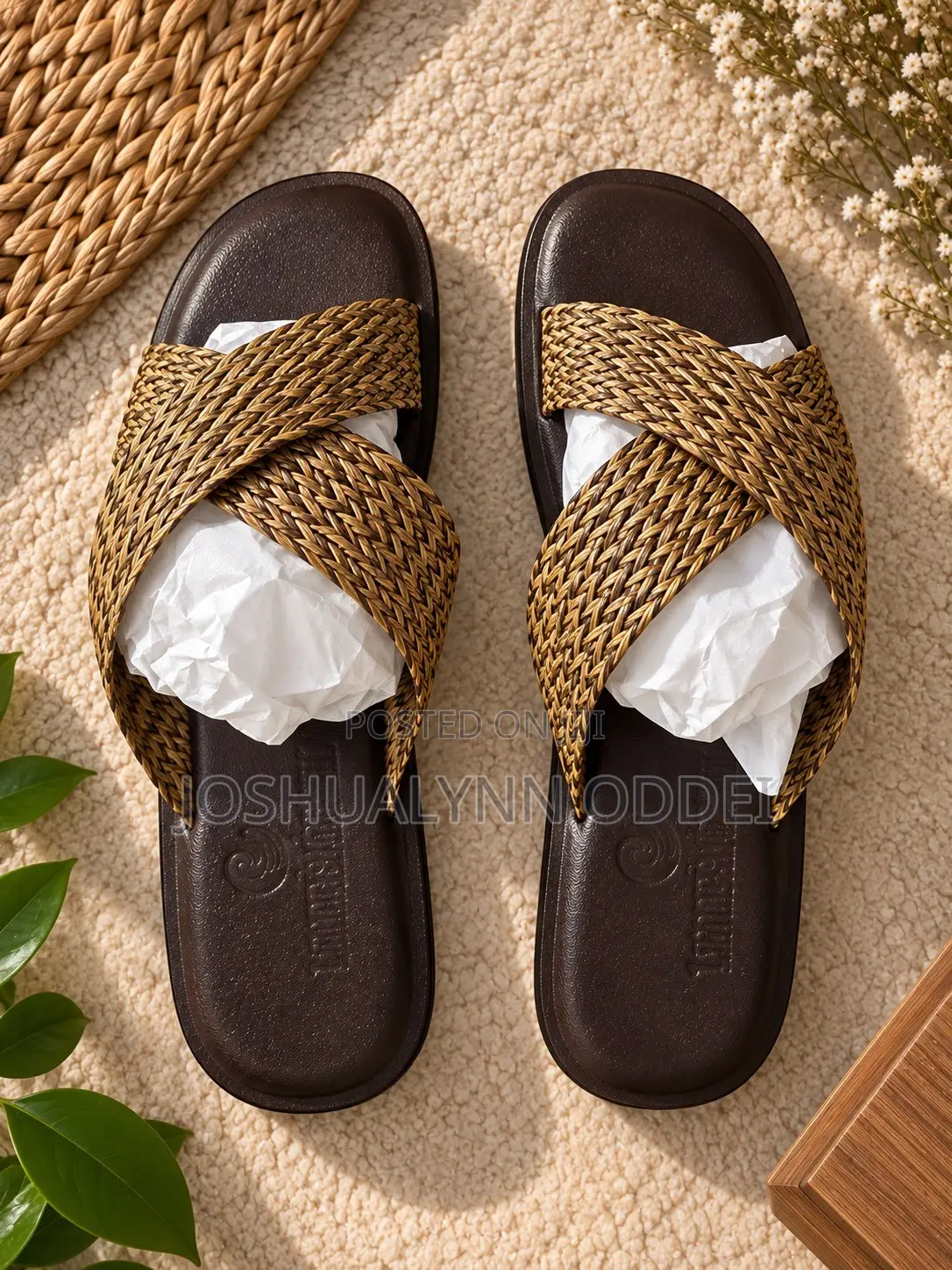 Special Basket Weave Cross Sandals for Men