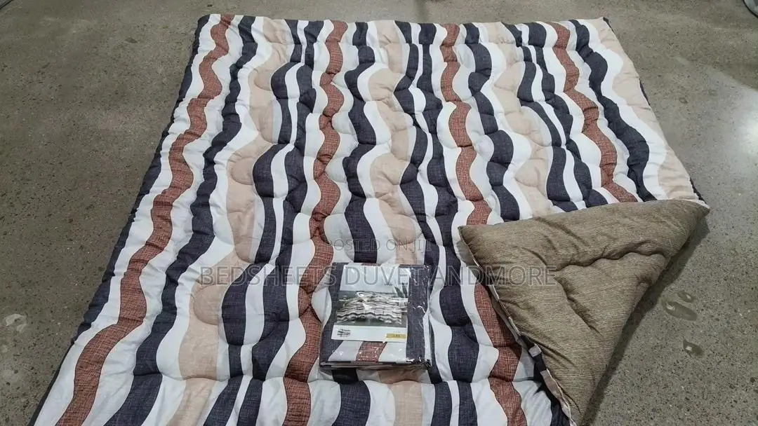 Beige and Blue Duvet