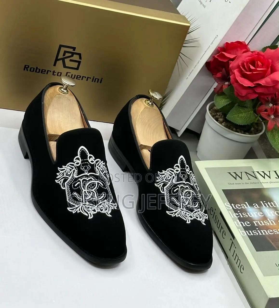 Original Roberto Guerrini Loafer White Crest Embroidery