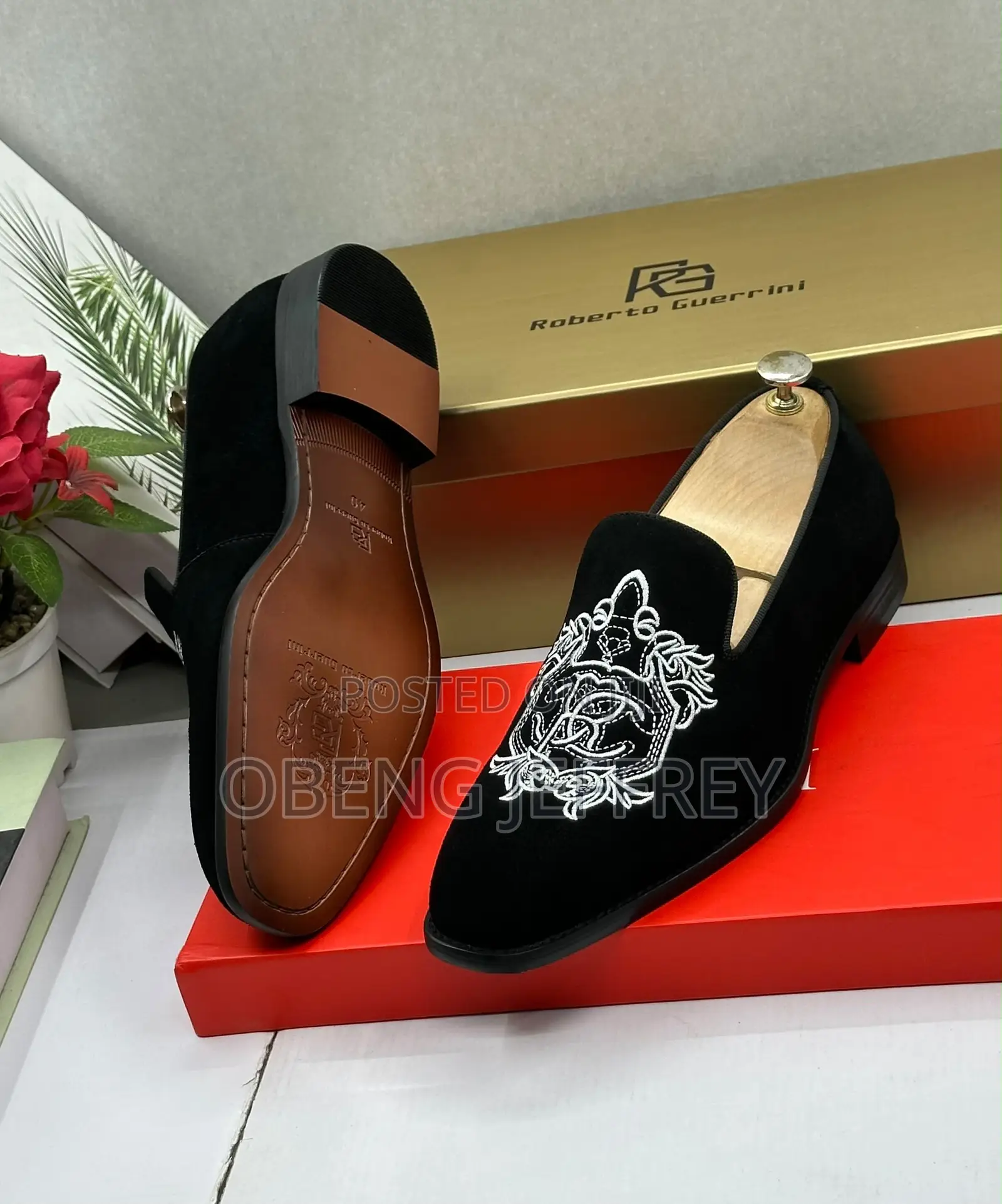 Original Roberto Guerrini Loafer White Crest Embroidery