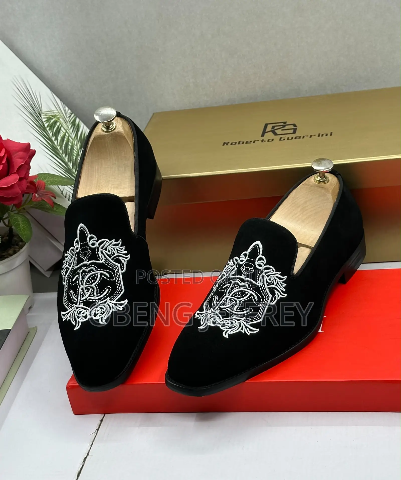 Original Roberto Guerrini Loafer White Crest Embroidery