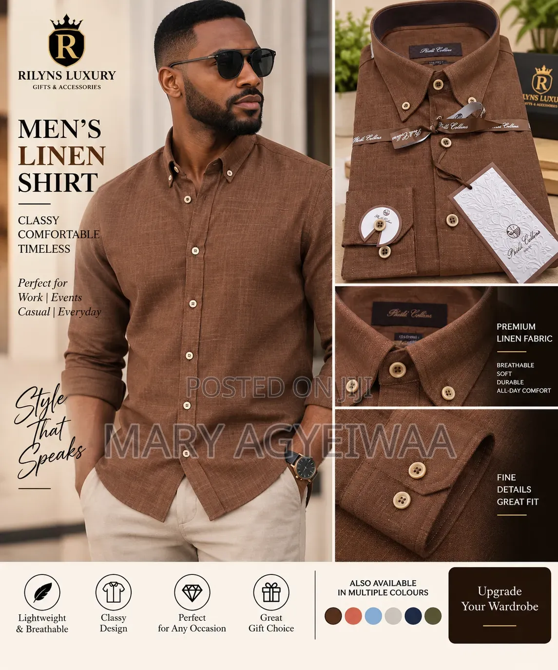 Men’s Premium Linen Shirt – Long Sleeve Button Down