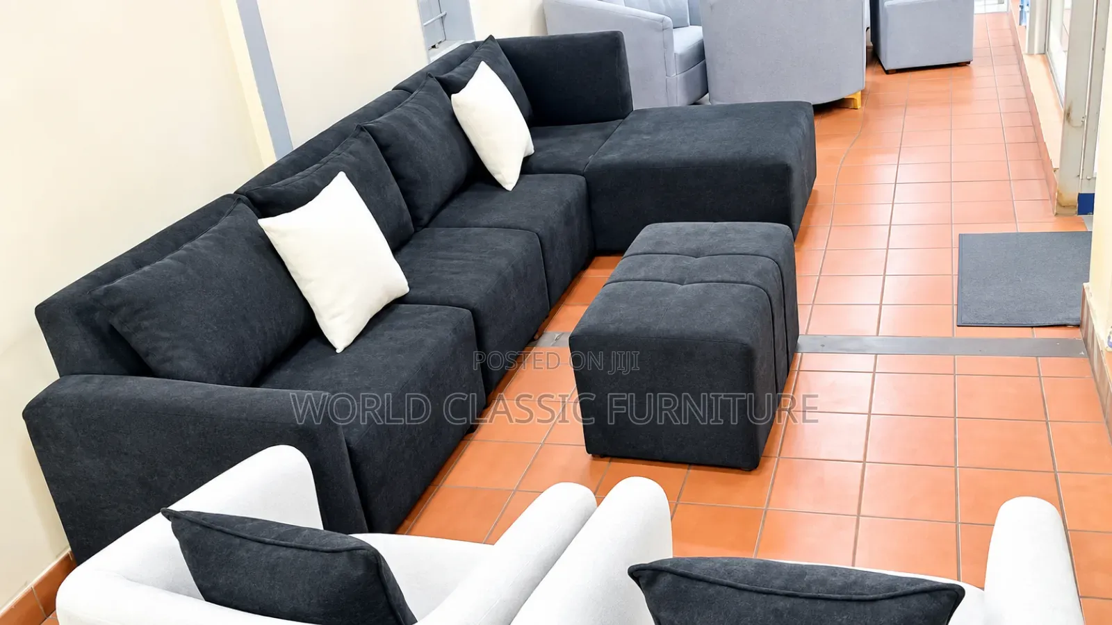 Modern L-Shaped Sectional Sofa Set – Stylish Comfortable