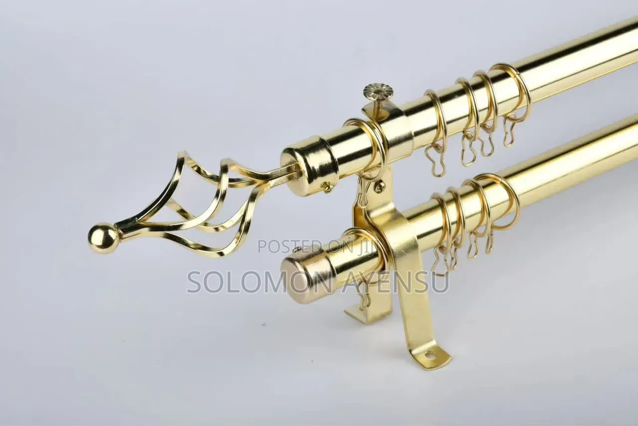 Double Gold Curtains Rod