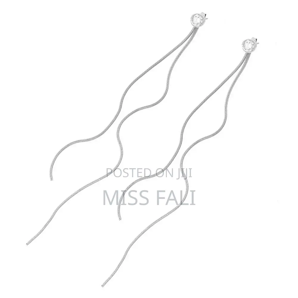 Silver Sleek Drop Earrings