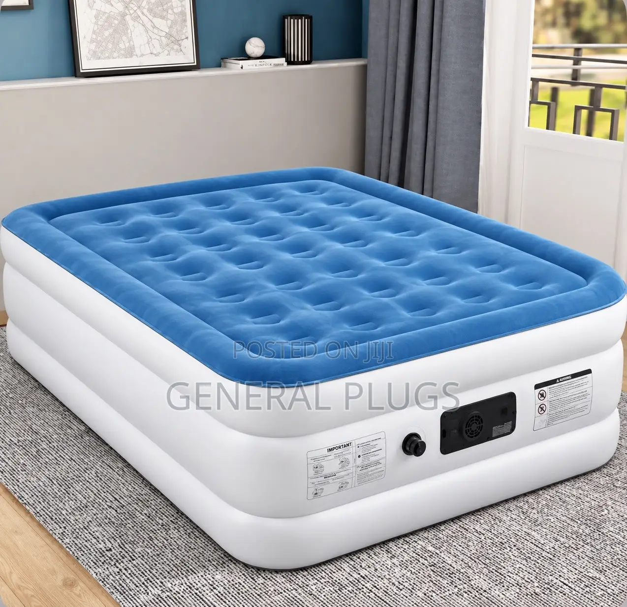 Plush Original Tough Inflatable Air Mattress With Automatic Pump