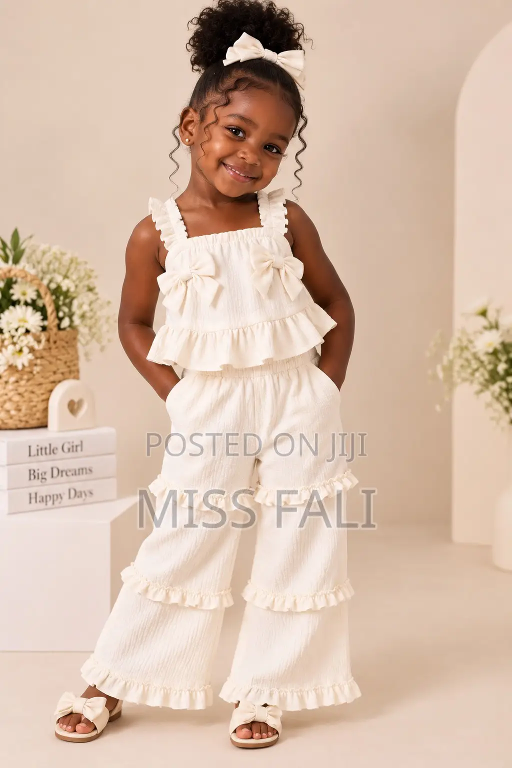 Ivory Ruffle Co-Ord Set. 3-4Years